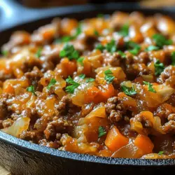 Hearty Cabbage and Ground Beef Skillet is a fantastic dish that embodies comfort food at its finest. With its robust flavors and filling ingredients, this recipe has become a staple in many households. The combination of tender ground beef, crunchy cabbage, and a medley of vegetables creates a satisfying meal that is not only delicious but also extremely convenient to prepare. Whether you're looking for a quick weeknight dinner or a nutritious dish to serve to family and friends, this skillet meal checks all the boxes.