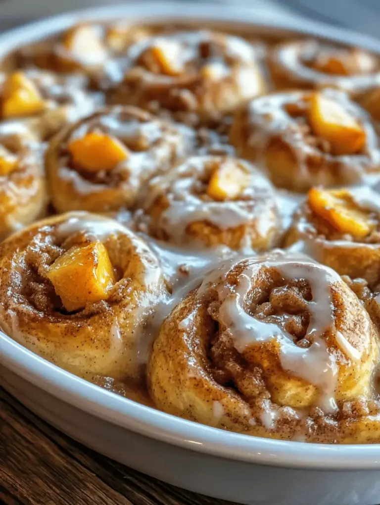 Indulging in a warm, gooey, and sweet pastry is one of life’s simple pleasures, and what could be more delightful than Peach Cobbler Cinnamon Rolls? This mouthwatering recipe merges two beloved comfort foods into one heavenly treat, making it a perfect option for both dessert enthusiasts and breakfast lovers alike. Imagine the soft, fluffy dough of a traditional cinnamon roll, generously swirled with a luscious peach filling, and topped off with a rich cream cheese glaze. It’s a combination that promises to satisfy your cravings and elevate any meal.