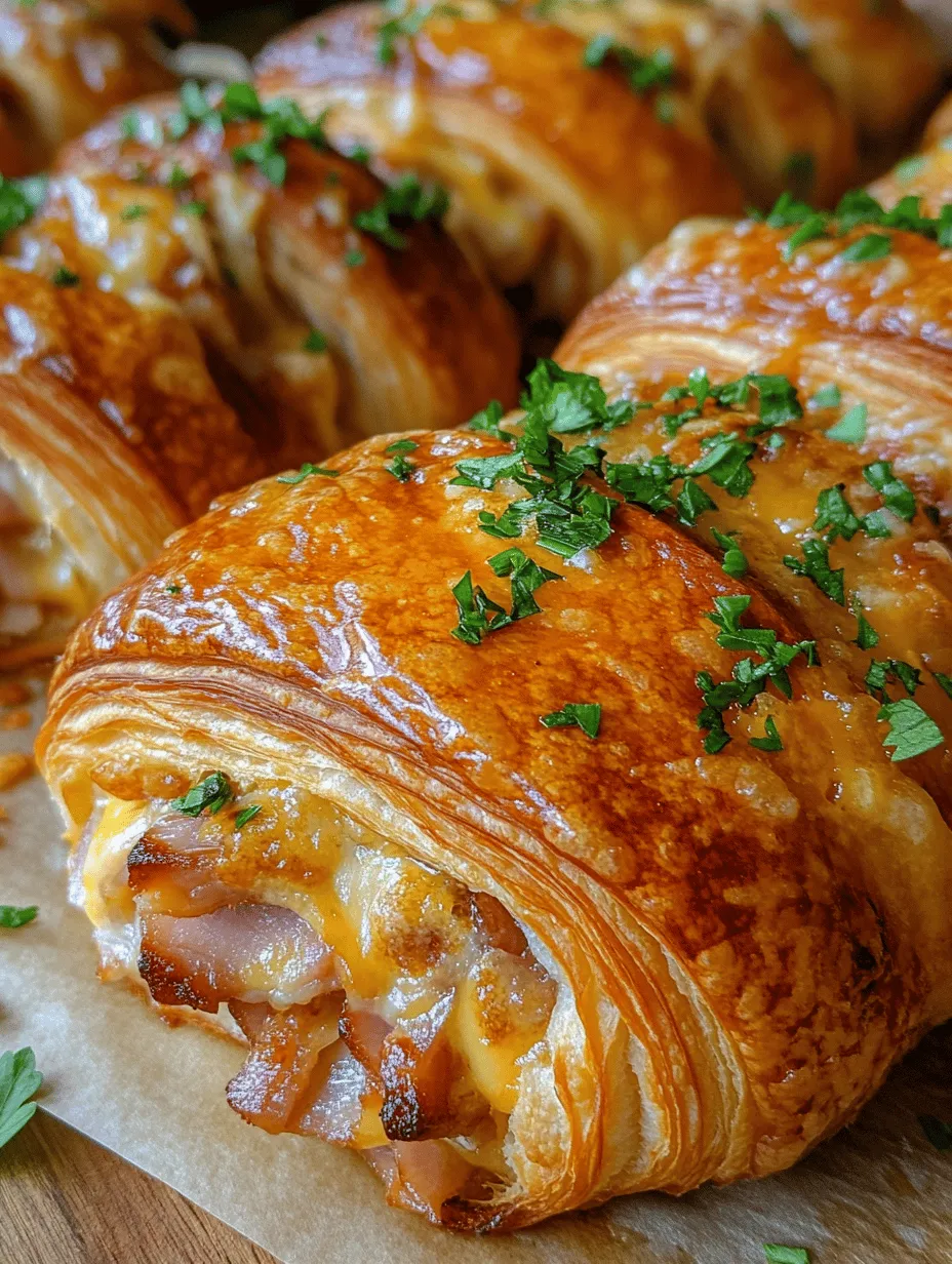 Delight your taste buds with these Savory Baked Ham and Cheese Croissants, a perfect blend of flaky pastry and delicious fillings. Ideal for breakfast, brunch, or even a quick snack, this recipe takes minimal time and effort while delivering maximum flavor. Whether you are entertaining guests or looking to treat yourself, these croissants bring the comforting warmth of homemade pastries into your kitchen. In this article, we will explore the steps to create these mouthwatering croissants, along with insights on their ingredients, variations, and tips to elevate your culinary experience.