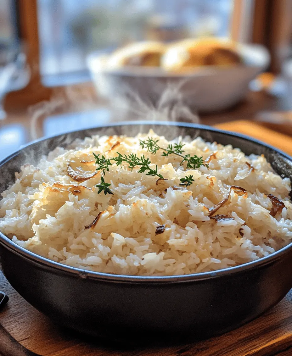 French Onion Butter Rice is a delightful twist on the classic French onion soup, transforming the comforting flavors into a hearty rice dish that can stand alone or accompany a variety of meals. This recipe embraces the essence of what makes French onion soup so beloved—rich, caramelized onions and the creamy, nutty flavor of Gruyère cheese—while offering a versatile and filling option for both sides and mains. Whether enjoyed as a comforting dinner on a chilly night or served alongside roasted meats at a gathering, this dish is sure to warm your heart and satisfy your palate.