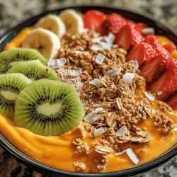 Smoothie bowls have surged in popularity in recent years, becoming a beloved choice for breakfast and snacks alike. These vibrant, nutrient-dense bowls offer a delicious way to indulge in fruits and other wholesome ingredients. One standout option is the Creamy Mango Smoothie Bowl, which not only tantalizes the taste buds with its tropical flavors but also packs a punch when it comes to health benefits. Whether you're looking for a refreshing start to your day or a mid-afternoon pick-me-up, this smoothie bowl is the perfect answer.