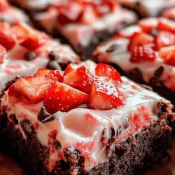 Brownies have long held a special place in the hearts (and stomachs) of dessert lovers around the world. These rich, chocolatey squares offer an indulgent treat that can be enjoyed at any occasion, from casual family gatherings to elegant dinner parties. But what if we could take this beloved dessert and give it a delectable twist? Enter the Strawberry Brownies with Creamy Frosting—an innovative dessert that marries the classic brownie texture with the sweet, fruity flavor of strawberries.