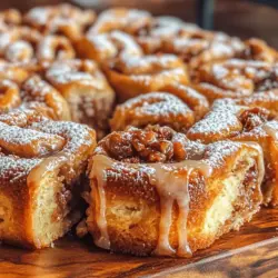 Cinnamon Roll Cake is a delightful fusion of two beloved treats: the classic cinnamon roll and a moist, fluffy cake. This dessert is a fantastic way to enjoy the warm, comforting flavors of cinnamon rolls in a new and exciting form. Perfect for brunch, dessert, or any time you crave something sweet and comforting, this cake features a rich cinnamon swirl running throughout its fluffy body, topped off with a sweet glaze that adds the perfect finishing touch.