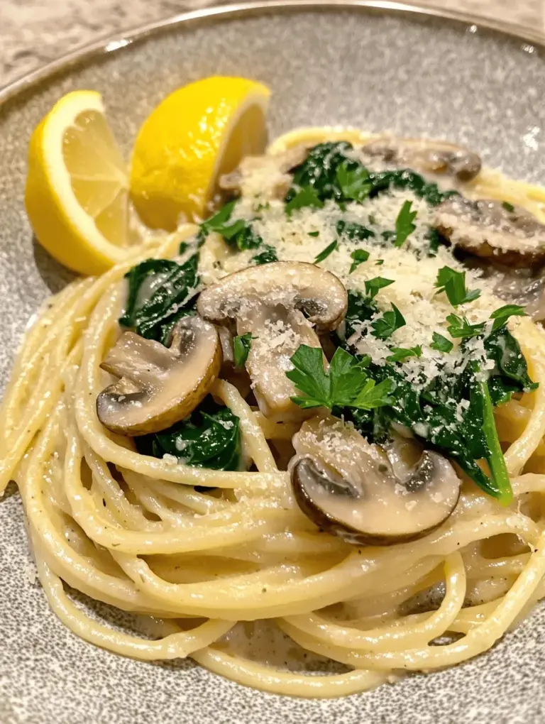 If you're seeking a quick, delicious, and nutritious meal that can be prepared in a flash, look no further than One-Pot Garlic Parmesan Pasta with Spinach and Mushrooms. This dish perfectly marries the rich, savory flavors of garlic and parmesan with the earthiness of mushrooms and the freshness of spinach. It's an ideal choice for busy weeknights or whenever you want to prepare a comforting meal without a lot of fuss. The beauty of this recipe lies not only in its flavor but also in its simplicity—everything is cooked in one pot, making both preparation and cleanup a breeze.