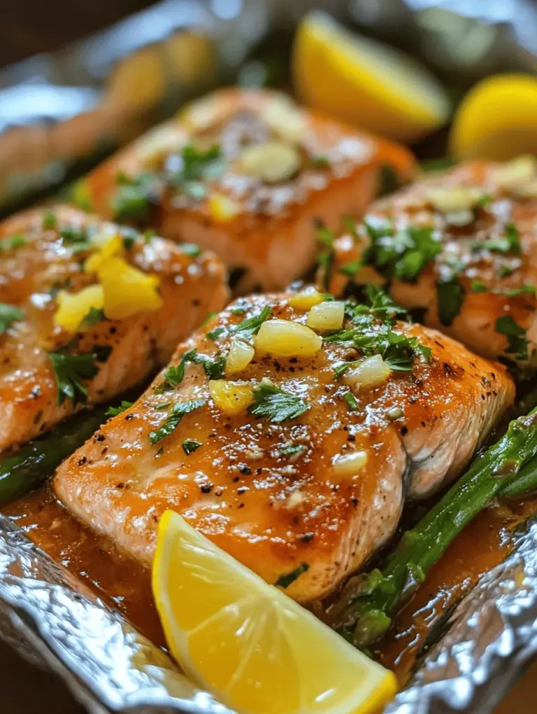 If you're looking for a delectable and healthy meal that can be prepared in no time, Baked Salmon in Foil with Asparagus and Lemon Garlic Butter Sauce is the perfect choice. This dish not only boasts an impressive presentation but also combines a variety of flavors that tantalize your taste buds. The simplicity of baking salmon fillets in foil with fresh asparagus ensures that you get a nutritious meal without spending hours in the kitchen. Whether you're a busy professional, a parent on the go, or simply someone who enjoys wholesome food, this recipe checks all the boxes.