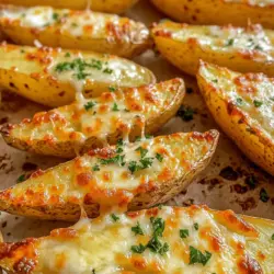 Delve into the world of comfort food with our delicious Baked Garlic Parmesan Potato Wedges. These savory delights are perfect for a side dish or a snack on their own, offering a satisfying crunch that pairs beautifully with a variety of meals. Imagine biting into a perfectly crispy wedge, golden brown on the outside while remaining tender and fluffy on the inside. Not only do these potato wedges tantalize your taste buds, but they are also incredibly easy to prepare, making them an ideal choice for busy weeknights or casual gatherings.