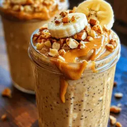 Discover the delightful world of overnight oats with our Peanut Butter Banana Bliss Overnight Oats recipe. This nourishing breakfast is not only simple to prepare but also packed with flavor and nutrients. Perfect for busy mornings, this recipe combines the natural sweetness of banana, the rich creaminess of peanut butter, and the wholesome goodness of oats, making it a satisfying choice to kickstart your day. Overnight oats have gained popularity due to their convenience and versatility; they can be prepared in advance and stored in the refrigerator, allowing you to enjoy a quick, healthy meal on the go.