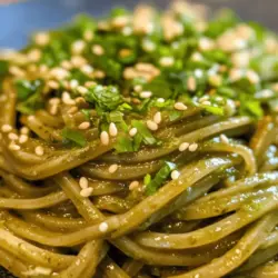 Garlic Sesame Noodles have become a staple for those seeking a quick yet satisfying meal that bursts with flavor. This dish is not only easy to prepare but also delivers an incredible combination of savory and nutty tastes that tantalize the palate. The growing trend of Asian cuisine in home cooking reflects a desire for dishes that are both delicious and nutritious, and Garlic Sesame Noodles fit this bill perfectly. Whether you’re a busy professional, a student juggling schedules, or a parent looking for a healthy dinner option, this recipe can be your go-to solution, presenting a delightful balance between taste and convenience.