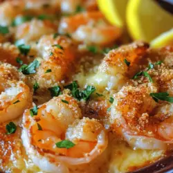 If you're on the hunt for a dish that combines rich flavors with comforting appeal, look no further than Savory Garlic Shrimp Gratin. This delectable seafood recipe captures the essence of coastal cuisine, showcasing succulent shrimp enveloped in a creamy, garlicky sauce and topped with a golden, crispy crust. The dish is not only a feast for the taste buds but also a visual delight, making it perfect for both intimate weeknight dinners and special gatherings.