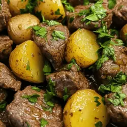 If you’re seeking a warm, hearty meal that practically prepares itself, look no further than the Slow Cooker Garlic Butter Beef Bites & Potatoes. This dish combines tender chunks of beef, creamy baby potatoes, and a rich garlic butter sauce, creating a comforting symphony of flavors that will warm your heart and satisfy your palate. Perfect for busy weeknights or family gatherings, this recipe embodies the essence of slow cooking—allowing the ingredients to meld together beautifully over time, resulting in a dish that is both rich and satisfying.