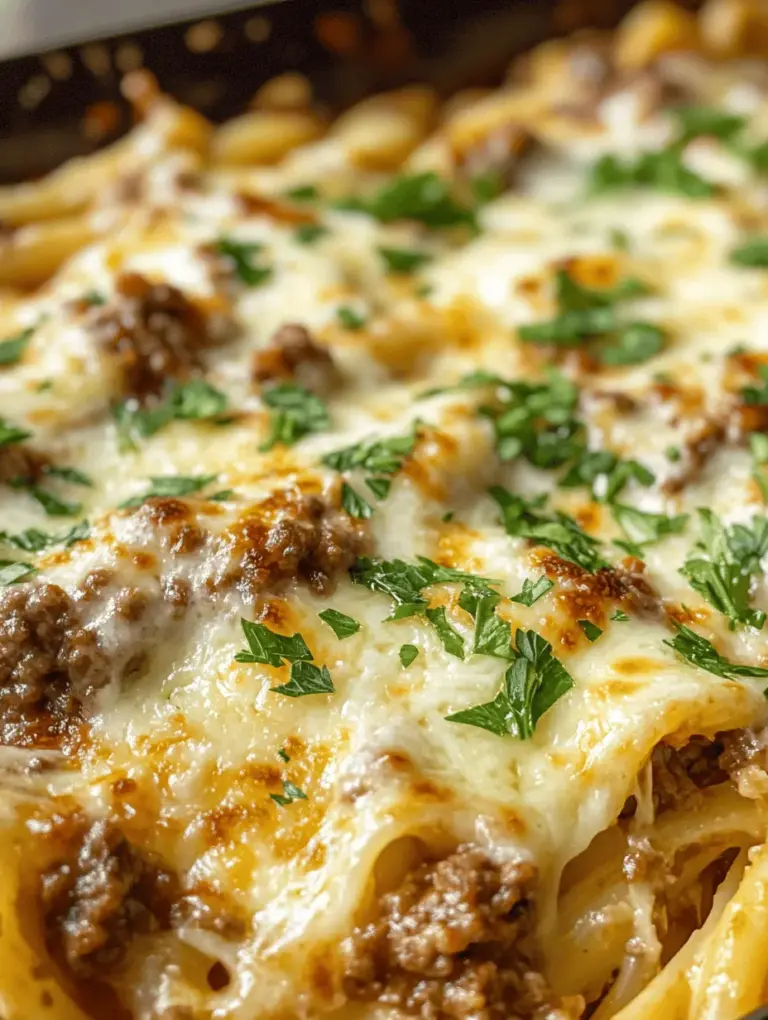 Imagine a plate of warm, creamy linguine drizzled with rich garlic butter, enveloped in savory ground beef, and topped with bubbling cheese. This Cheesy Garlic Butter Linguine Pasta with Savory Ground Beef is more than just a dish; it's a comforting meal that brings together the best of Italian cuisine. The combination of flavors offers a delightful experience, where each bite is a perfect balance of creamy, cheesy, and savory goodness, making it a perfect choice for family dinners or casual gatherings.