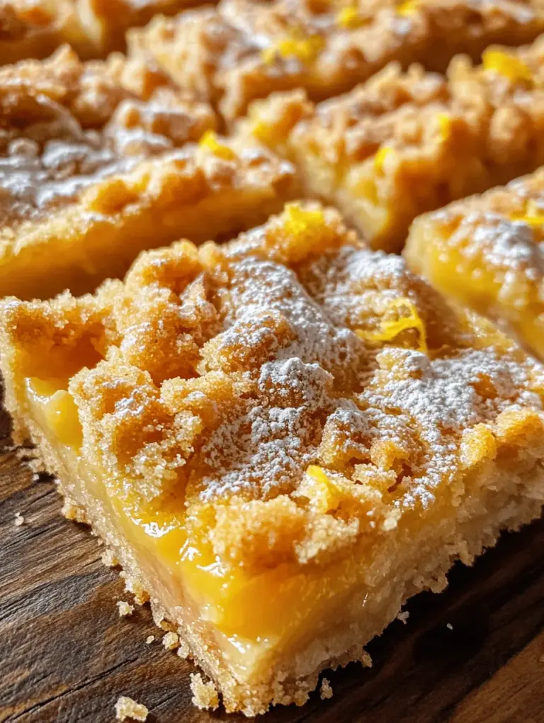 One of the key attractions of lemon crumb bars is their ability to strike a perfect balance between sweetness and tartness. The sweetness of the crumbly base and topping complements the zesty lemon filling, creating a harmonious flavor profile that is both refreshing and satisfying. This duality allows lemon crumb bars to tantalize the palate, making them a favorite for those who appreciate desserts that are not overly sweet.