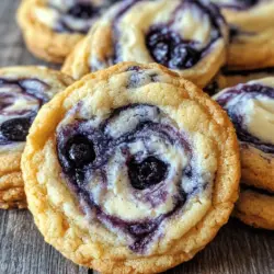 Cookies are a beloved treat that can bring joy to any gathering or moment of indulgence. Among the myriad of cookie recipes, the Blueberry Cheesecake Swirl Cookies stand out as a delightful fusion of flavors and textures. This recipe artfully combines the classic sweetness of cookies with the creamy, tangy notes of cheesecake and the burst of fresh blueberries, creating an irresistible dessert that pleases both the eyes and the palate. The moment you take a bite, you’ll be greeted with a soft, chewy cookie that envelops a rich and velvety cheesecake swirl, punctuated by the juicy sweetness of blueberries.