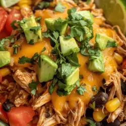 Slow Cooker Fiesta Chicken is a delightful, hearty dish that brings vibrant flavors and nutrition to your dinner table with minimal effort. Perfect for busy weeknights or casual gatherings, this recipe combines tender chicken with black beans, corn, and zesty tomatoes, all simmered to perfection in your slow cooker. Not only is it easy to prepare, but it also allows for a variety of serving options, making it a versatile choice for any meal. As you embark on this culinary journey, you'll discover that this dish is not just about convenience; it's a celebration of flavors and textures that will tantalize your taste buds.