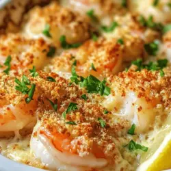 Garlic shrimp gratin is a culinary delight that masterfully combines the rich, aromatic flavors of garlic with plump, succulent shrimp, all enveloped in a luscious, creamy sauce and topped with a golden, crunchy layer of cheese. This dish not only tantalizes the taste buds but also serves as an elegant centerpiece for any dinner gathering, making it a favorite among seafood lovers and a star on festive tables. Whether you are hosting a dinner party or simply treating yourself to a comforting meal at home, garlic shrimp gratin promises to impress with its exquisite taste and inviting aroma.