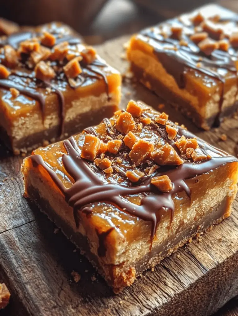 If you're on the hunt for a dessert that combines irresistible flavors and delightful textures, look no further than Crunchy Butterfinger Caramel Delight Bars. This decadent treat merges the rich flavor of Butterfinger candy bars with a luscious layer of caramel, all nestled atop a buttery, oats-based crust. The contrast between the crispy, crunchy top layer and the gooey caramel creates a delightful experience for your taste buds, making these bars a favorite among sweet-tooths everywhere.