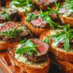 Gourmet Beef Tenderloin Crostini with Creamy Parmesan Sauce is an exquisite appetizer that elevates any special occasion into a truly memorable dining experience. This dish beautifully marries the succulent tenderness of perfectly cooked beef with the satisfying crunch of crispy baguette, all while being draped in a rich, creamy Parmesan sauce that adds a layer of indulgence. Whether you are hosting an elegant dinner party, celebrating a milestone, or simply wanting to impress your loved ones, this recipe is sure to make a lasting impression.