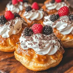 The origins of cream puffs can be traced back to 16th-century Italy, where culinary innovation was at its peak. The combination of choux pastry—a light, airy dough made from butter, flour, water, and eggs—and a luscious filling of whipped cream or custard has stood the test of time, evolving into a staple in pastry shops across Italy and beyond. The versatility of cream puffs allows for endless variations, making them a favorite among both professional pastry chefs and home bakers alike.