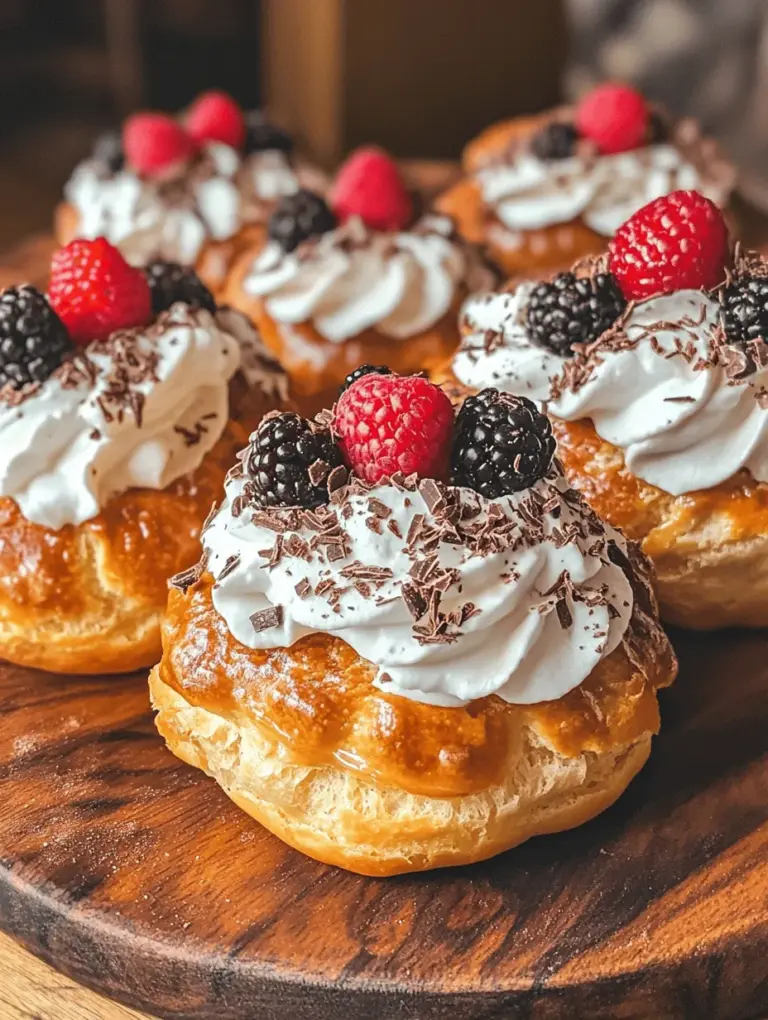 The origins of cream puffs can be traced back to 16th-century Italy, where culinary innovation was at its peak. The combination of choux pastry—a light, airy dough made from butter, flour, water, and eggs—and a luscious filling of whipped cream or custard has stood the test of time, evolving into a staple in pastry shops across Italy and beyond. The versatility of cream puffs allows for endless variations, making them a favorite among both professional pastry chefs and home bakers alike.