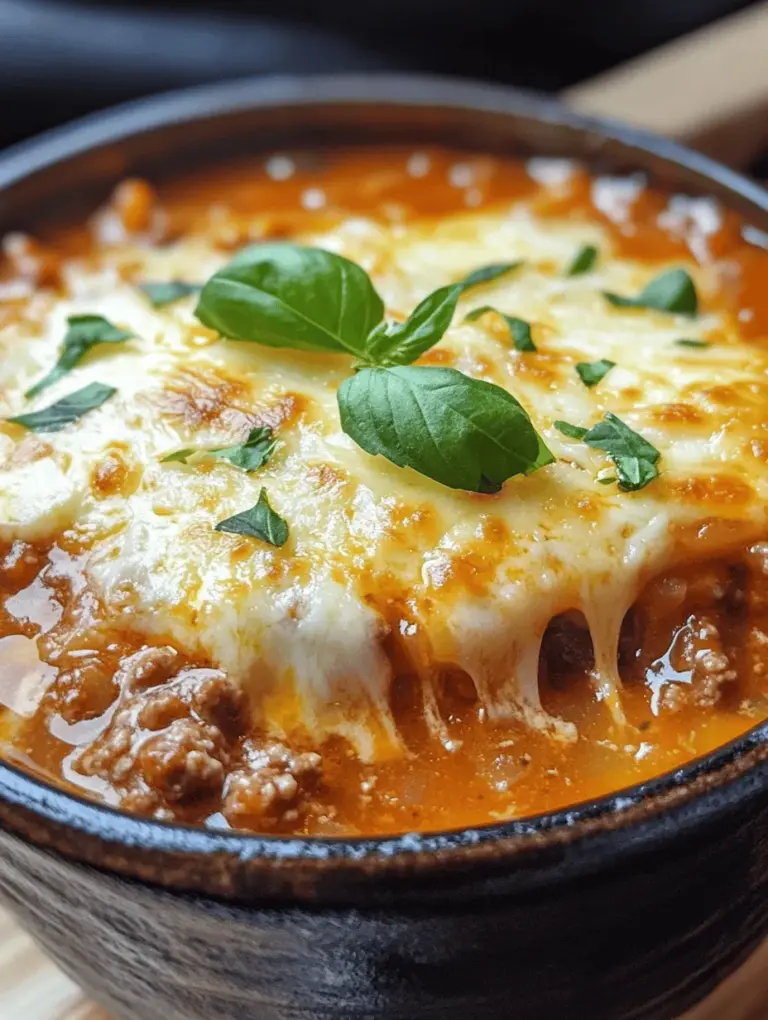 Lasagna soup is the ultimate comfort food, transforming the classic layered Italian dish into a warm, hearty, and soul-satisfying bowl of goodness. Perfect for chilly evenings or busy weeknights, this soup captures the essence of traditional lasagna—think rich tomato sauce, gooey cheese, and flavorful herbs—all in a convenient, easy-to-prepare format.