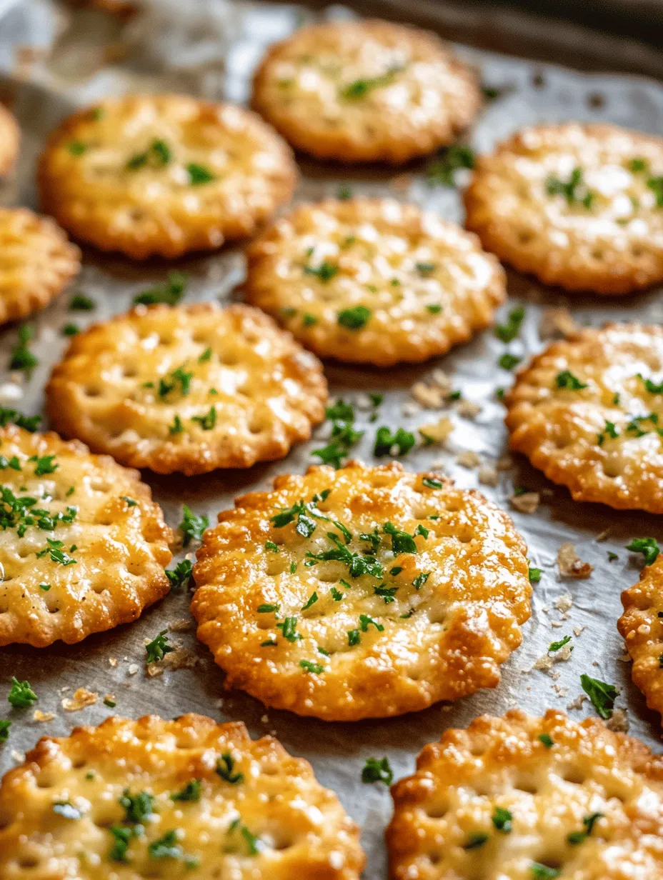 Garlic Ritz Snacks come together using a handful of accessible ingredients, many of which you likely already have in your pantry. This simplicity is one of the recipe's most appealing aspects, making it easy to whip up a batch at a moment's notice. The combination of Ritz crackers, garlic, butter, and Parmesan creates a flavor profile that is both satisfying and addictive, while the quick preparation time ensures that you won’t spend hours in the kitchen.