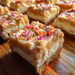 Welcome to the world of Sweet Bliss Sugar Cookie Cheesecake Bars, a delectable dessert that perfectly marries the beloved flavors of classic sugar cookies and rich cheesecake. If you’ve ever found yourself torn between indulging in a soft, chewy cookie or a luscious slice of cheesecake, these bars are the ultimate solution. They bring forth the best of both worlds in a single, irresistible treat.