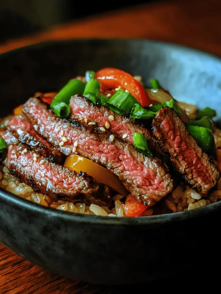 The Sizzling Beef and Pepper Rice Bowl is a delightful culinary creation that brings together the scrumptious flavors of tender beef, vibrant bell peppers, and fragrant rice into one satisfying meal. This dish is not only visually appealing but also an ideal option for busy weeknights, family dinners, or meal prep sessions. The combination of juicy beef, crunchy vegetables, and fluffy rice makes it a well-rounded meal that is guaranteed to please both adults and children alike.