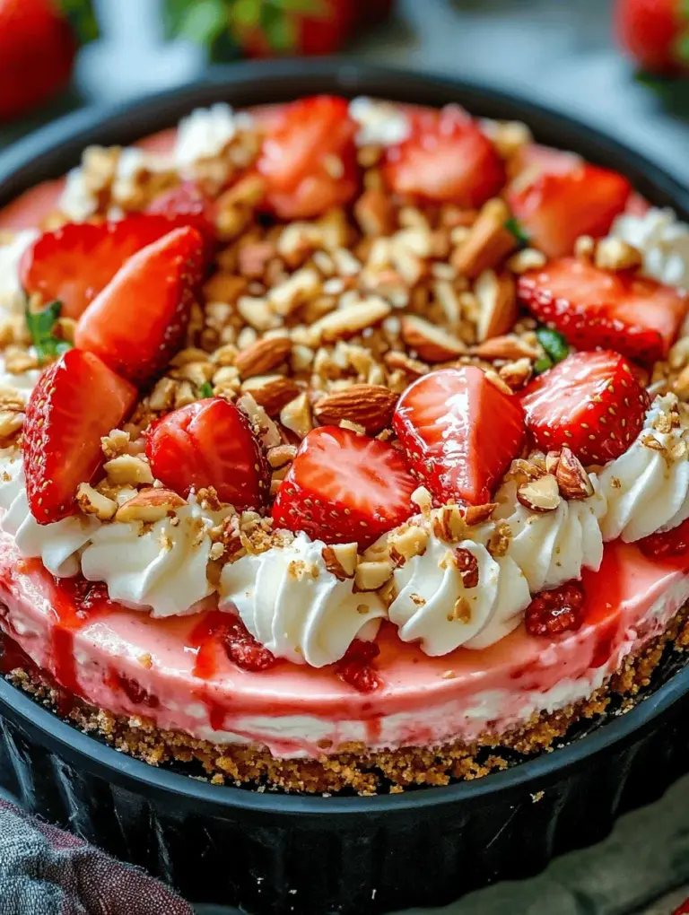 When it comes to delightful desserts that are both visually appealing and delicious, few can rival the charm of a No-Bake Strawberry Crunch Cheesecake. This dessert has gained immense popularity among dessert lovers and home bakers alike, and it's easy to understand why. With its vibrant colors, luscious flavors, and creamy texture, this cheesecake not only satisfies your sweet tooth but also impresses at any gathering or celebration.