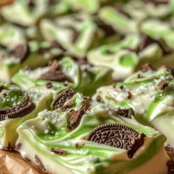 Mint Oreo Bark is a delightful fusion of flavors and textures that has captured the hearts of dessert lovers everywhere. This unique treat combines the classic creaminess of white chocolate with the refreshing zing of mint and the beloved crunch of Oreo cookies, creating a confection that is not only visually appealing but also incredibly satisfying to the palate. The irresistible allure of Oreos, paired with the invigorating taste of mint, makes this dessert a must-try for any occasion, whether you're hosting a festive gathering, celebrating a special event, or simply indulging in a casual snack at home.