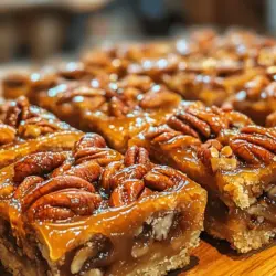 Pecan pie bars are a delightful twist on the classic pecan pie. While traditional pecan pie is a holiday favorite, pecan pie bars offer a more portable, easy-to-serve version that is perfect for gatherings and special occasions. Imagine the rich, caramel-like filling and crunchy pecan topping packed into a convenient bar form, making it easier to enjoy this beloved dessert without the fuss of slicing pie. Whether you’re hosting a holiday feast or attending a potluck, these bars are sure to impress everyone with their delightful taste and appealing presentation.