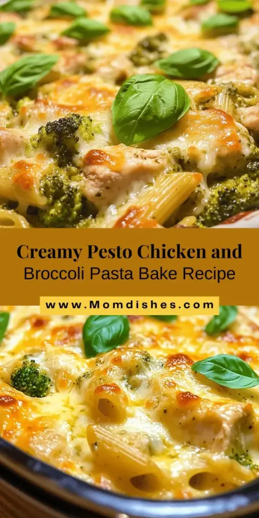 Discover the delightful Creamy Pesto Chicken and Broccoli Pasta Bake, a perfect weeknight dinner that's both comforting and easy to prepare! This crowd-pleaser combines tender chicken, vibrant broccoli, and creamy pesto for a meal that's as nourishing as it is delicious. Customize it with your favorite ingredients to suit any taste. Your family will love this wholesome dish that promises seconds at the dinner table! #PastaBake #ComfortFood #FamilyDinner #HealthyEating #PestoChicken #EasyRecipes #BroccoliLovers