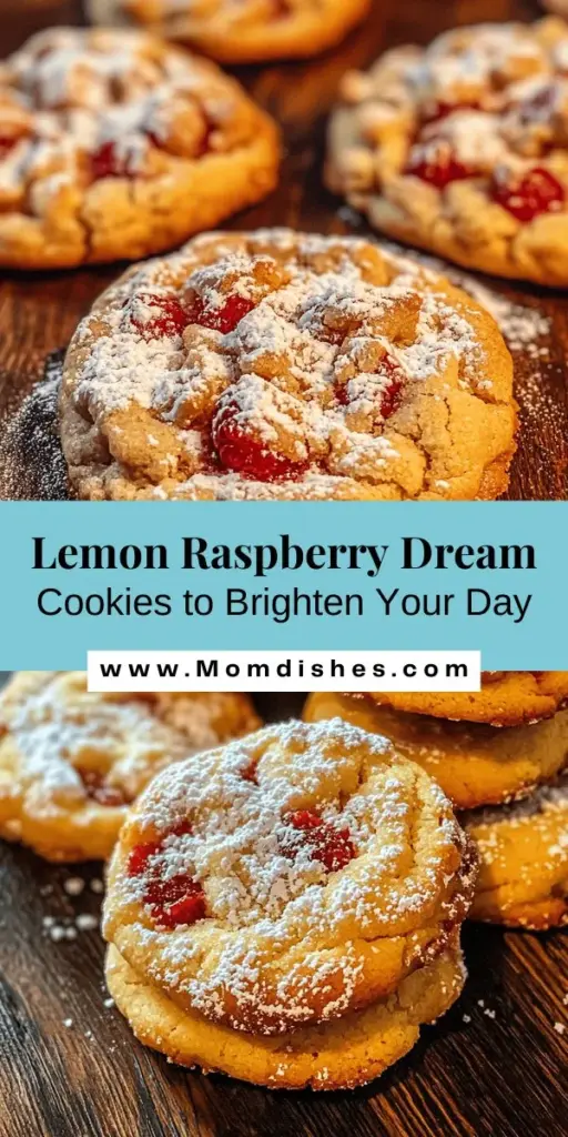 Indulge in the refreshing flavors of Lemon Raspberry Dream Cookies! This delightful treat combines zesty lemon with juicy raspberries, creating a scrumptious contrast of sweet and tangy in every bite. Perfect for any occasion, these easy-to-make cookies will impress your family and friends. With simple ingredients and a step-by-step guide, baking these cookies is a rewarding experience. Try them today and savor the goodness of spring! #LemonRaspberryCookies #BakingJoy #SweetTreats #FromScratch #FreshFlavors #CookieRecipe