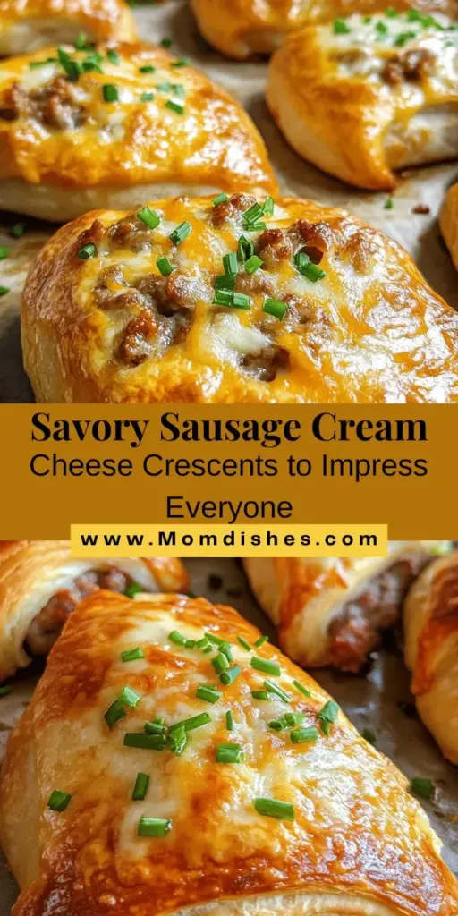 Discover the ultimate savory snack with these Deliciously Decadent Sausage Cream Cheese Crescents! Perfect for gatherings or just satisfying your cravings, these flaky bites combine rich sausage and creamy cheese for a mouthwatering experience. Easy to prepare, they’re sure to elevate any occasion. Serve them with fresh salads or your favorite dipping sauces. Enjoy a foodie delight that’s packed with flavor! #appetizer #savorysnacks #crescents #homemade #recipe #comfortfood #partyfood