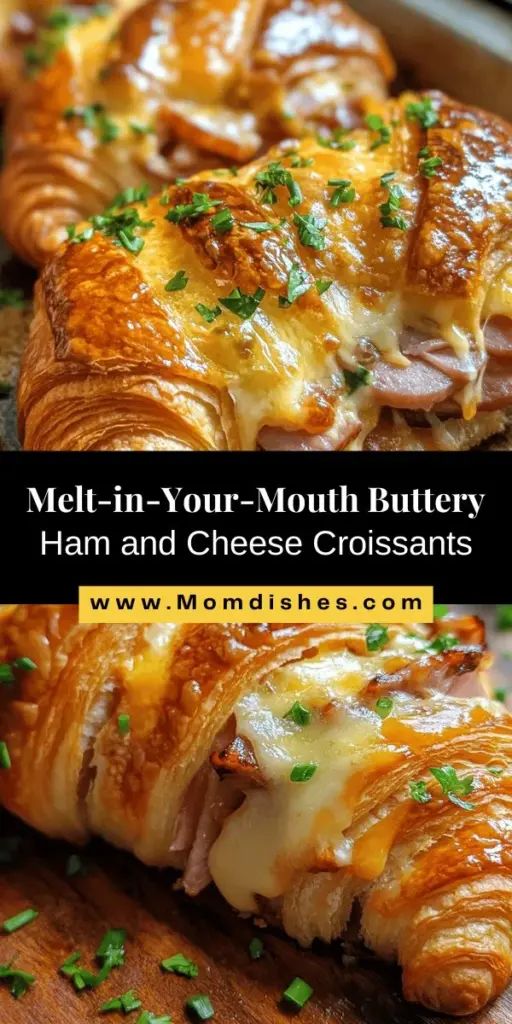 Indulge in the ultimate comfort food with this Buttery Ham and Cheese Croissant recipe! Perfect for breakfast, brunch, or a savory snack, these golden-brown croissants are filled with savory ham, creamy Swiss cheese, and a hint of Dijon mustard. Easy to make and packed with flavor, they're sure to impress! Try adding fresh herbs for an extra pop of freshness. Discover the joy of flaky, warm croissants today! #HamAndCheese #CroissantRecipe #Baking #ComfortFood #BrunchIdeas #YummyFood