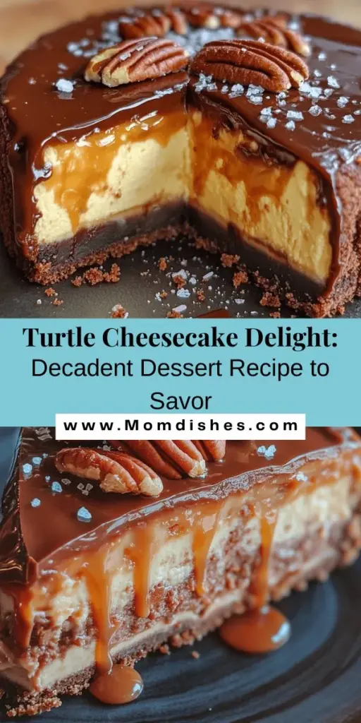 Treat yourself to a slice of Turtle Cheesecake Delight, a decadent dessert that combines creamy cheesecake with rich chocolate, gooey caramel, and crunchy pecans. Perfect for celebrations or a sweet indulgence at home, this show-stopping treat offers a delightful mix of textures and flavors that will wow your guests. Follow our simple recipe to create this stunning dessert that everyone will love! #DessertRecipe #TurtleCheesecake #SweetTreats #BakingFun #IndulgeYourSweetTooth