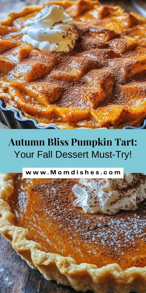 Celebrate the flavors of fall with this easy, delicious Autumn Bliss Pumpkin Tart! Made with a flaky crust and a creamy pumpkin filling, this tart is perfect for Thanksgiving or any autumn gathering. With warm spices like cinnamon and nutmeg, it captures the essence of the season in every bite. Follow our simple step-by-step guide to impress your guests and create a stunning dessert that everyone will love. #PumpkinTart #FallRecipes #BakingGoals #AutumnDelights #ThanksgivingDesserts