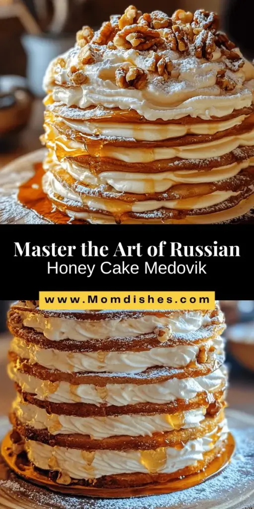 Dive into the delightful world of Russian Honey Cake, or Medovik, a classic dessert that offers a unique blend of sweet honey and creamy layers. This cake, rich in history and tradition, is perfect for any occasion. With our easy step-by-step recipe, even novice bakers can impress. Gather your ingredients and create a sweet symphony of flavors that will warm hearts and please palates. Explore the joy of baking today! #RussianHoneyCake #Medovik #BakingJoy #DessertLovers #HomemadeDelight #LayeredCake #SweetTreats