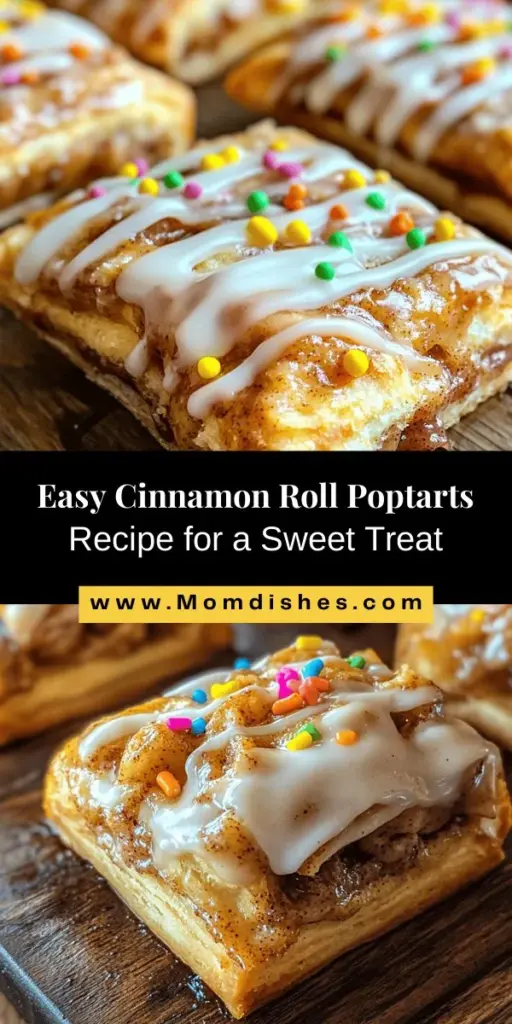 Discover the joy of making Cinnamon Roll Poptarts with this easy recipe that merges two beloved treats! Enjoy the gooey sweetness of cinnamon rolls in a portable pastry that’s perfect for breakfast, snacks or dessert. With simple ingredients like ready-made pie crusts, sweet cinnamon filling, and a delightful glaze, you can customize these poptarts to your liking. Bake a batch to share with family and friends! #CinnamonRollPoptarts #Baking #Breakfast #EasyRecipes #HomemadeTreats