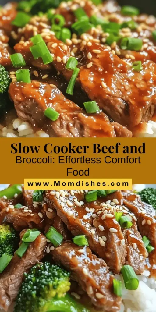 Transform your busy weeknights with this easy slow cooker beef and broccoli recipe! Enjoy tender flank steak and vibrant broccoli infused with a savory sauce, all cooked to perfection with minimal effort. Ideal for a cozy family dinner or impressing guests, this dish is as nutritious as it is delicious. Discover the magic of slow cooking today! #SlowCooker #BeefAndBroccoli #ComfortFood #EasyRecipes #MealPrep #HomeCooking #HealthyEating