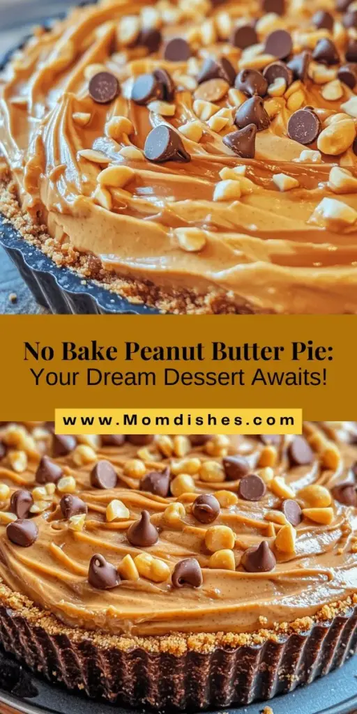 Indulge in the rich and creamy goodness of Creamy Dreamy No Bake Peanut Butter Pie! This simple and delightful dessert requires no oven and features a dreamy peanut butter filling nestled in a crunchy graham cracker crust. Perfect for gatherings or a sweet treat at home, this pie is sure to impress everyone. Whip it up in no time and enjoy every luscious bite! #NoBakeDessert #PeanutButterPie #DessertLovers #EasyRecipes #SweetTreats #Yum