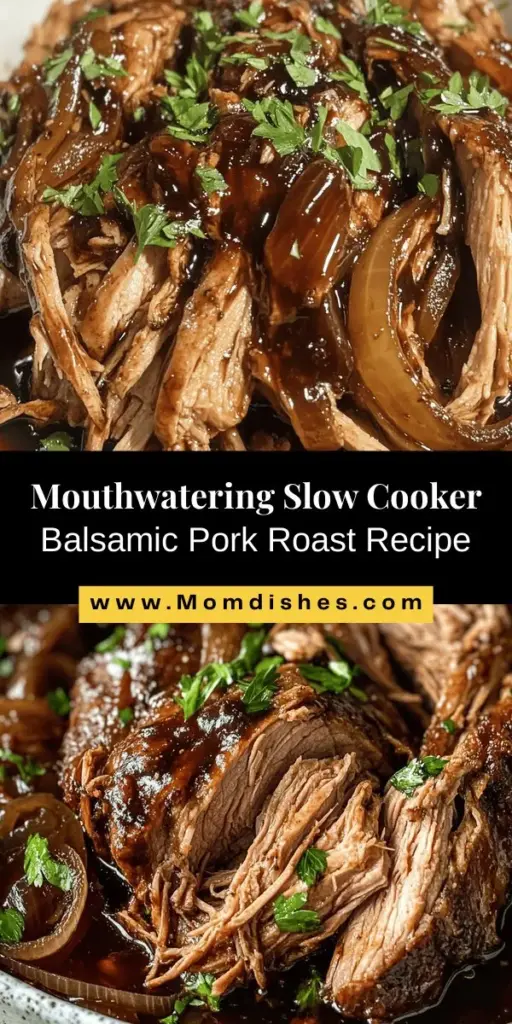 Discover the ultimate comfort food with this Best Damn Slow Cooker Balsamic Pork Roast recipe! Tender pork roast is infused with a rich balsamic marinade, making it perfect for family dinners or meal prep. Experience the amazing flavors while enjoying the convenience of the slow cooker. This dish pairs wonderfully with mashed potatoes or roasted veggies for a complete meal. You won't want to miss trying this flavorful recipe. #SlowCooker #PorkRoast #Balsamic #ComfortFood #MealPrep #DeliciousRecipes