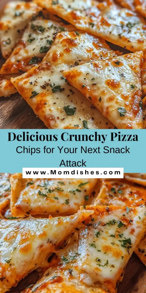 Discover the ultimate snack with these Crunchy Pizza Chips! Combining the delicious flavors of pizza with the satisfying crunch of chips, they're perfect for movie nights, parties, or late-night cravings. Easy to make in just 15 minutes, and customizable to suit your taste, these chips are healthier than store-bought options. Dive into this delightful recipe and impress everyone with your homemade snack skills! #PizzaChips #SnackTime #HomemadeSnacks #RecipeIdeas #Foodie