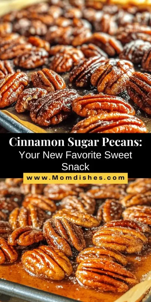 Indulge in the sweet and crunchy goodness of Cinnamon Sugar Pecans! This homemade treat combines pecans, sugar, and cinnamon for a delightful snack or topping for salads and desserts. With just a few simple ingredients and easy steps, you can create a deliciously addictive snack that's perfect for parties or cozy nights in. Elevate your snacking game with these nutritious pecans that are great for your health too! #CinnamonSugarPecans #SnackTime #HomemadeTreats #HealthySnacks #PecanDelight