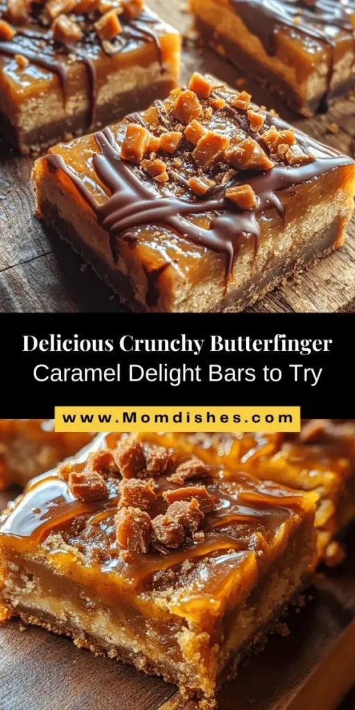 Indulge in Crunchy Butterfinger Caramel Delight Bars for a sweet adventure! This easy recipe combines buttery oats, rich caramel, and crunchy Butterfinger pieces for a dessert that delights all ages. Perfect for parties, gatherings, or satisfying your sweet tooth, these bars offer an irresistible blend of textures and flavors. Follow our step-by-step guide to create this decadent treat everyone will love! #Dessert #Baking #Butterfinger #SweetTreats #CaramelDelight #HomemadeGoodness #Yum