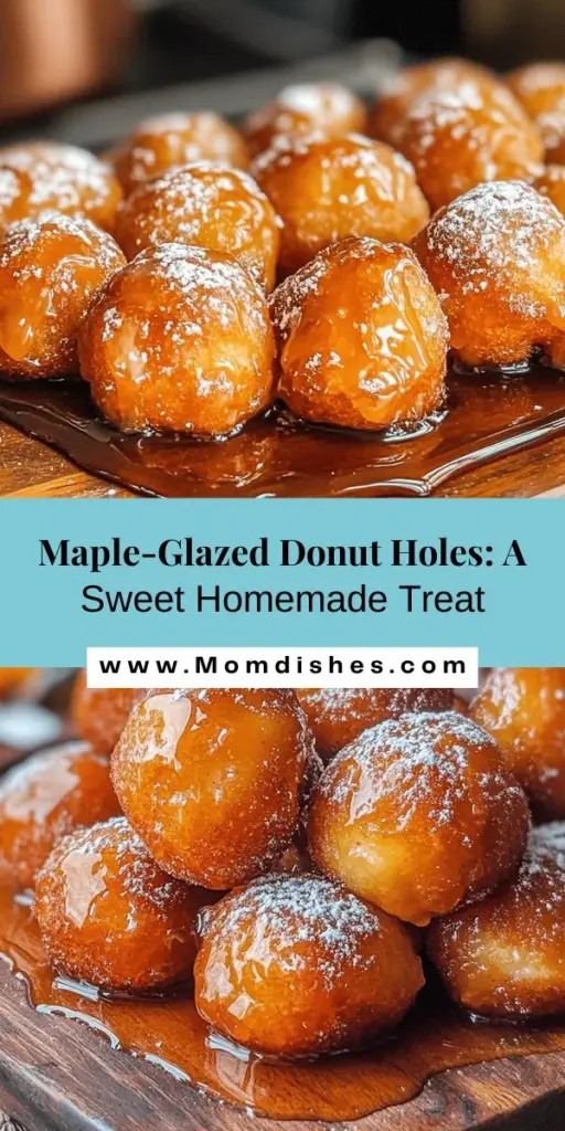 Dive into the sweet world of homemade goodness with our Maple-Glazed Donut Holes! This delightful recipe will fill your kitchen with irresistible aromas as you mix and fry your way to perfect, fluffy bites coated in a rich maple glaze. Using quality ingredients, these treats are perfect for any occasion. Indulge in the joy of baking and share these delicious bites with friends and family. #DonutHoles #HomemadeTreats #BakingJoy #MapleGlaze #SweetTooth #DessertLovers