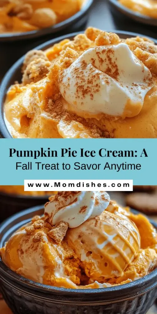 Experience the cozy flavors of fall with this Pumpkin Pie Ice Cream Delight! This creamy frozen treat combines pumpkin puree and warm spices like cinnamon and nutmeg to create a nostalgic dessert perfect for any occasion. Whether you're celebrating Thanksgiving or just enjoying a night in, this versatile treat is sure to please. Add crushed gingersnap cookies for extra crunch! Dive into autumn bliss today! #PumpkinPieIceCream #FallFlavors #DessertDelight #IceCreamRecipe #CozyTreats