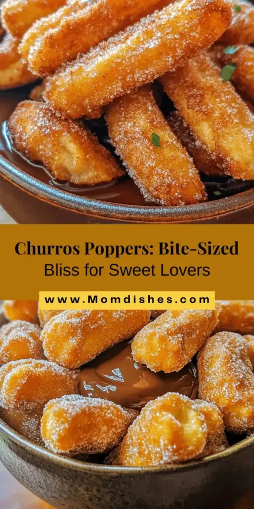 Discover a delightful twist on a classic treat with churros poppers! These bite-sized, deep-fried pastries packed with sweet flavor are perfect for sharing and dipping in chocolate sauce. Explore their rich history and cultural significance, and learn how to make them with simple ingredients. Ideal for parties or cozy nights in, churros poppers are sure to impress everyone. Indulge in this modern take on a beloved dessert! #ChurrosPoppers #DessertLovers #BiteSizedTreats #SweetSnack #Churros #HomemadeDesserts #PartyFood #FoodieFun