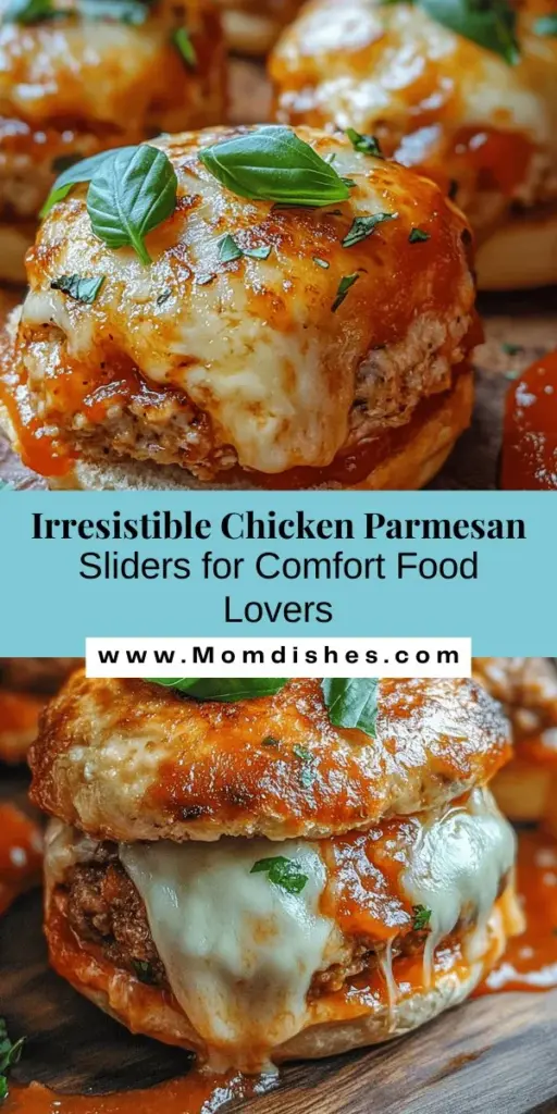 Elevate your comfort food game with these irresistible Chicken Parmesan Sliders! Perfect for family gatherings, game day, or a cozy weeknight dinner, these sliders offer the classic flavors of Chicken Parmesan in a fun, shareable format. With crispy chicken, gooey cheese, and zesty marinara, they are sure to please everyone. Quick to make and customizable, they’ll become a go-to recipe in your kitchen. Try them today! #ChickenParmesanSliders #ComfortFood #EasyRecipes #FingerFood #DinnerIdeas