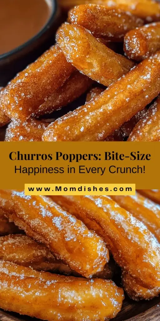 family gathering, throwing a party, or simply indulging in a cozy dessert night, churros poppers are sure to impress. With their crispy exterior and soft, fluffy interior, these bite-sized delights are easy to make at home. Follow our step-by-step guide to achieve the perfect texture and flavor. Don't forget to pair them with your favorite dipping sauces for an even sweeter experience! #ChurrosPoppers #DessertLovers #BakingFun #SweetTreats #HomemadeGoodness #SnackTime