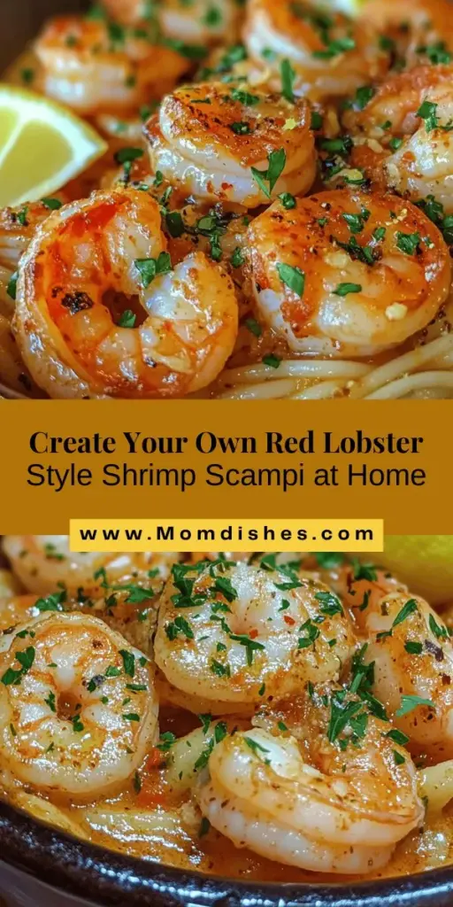 Discover the deliciousness of Red Lobster-inspired shrimp scampi that you can easily recreate at home! This timeless seafood dish features succulent shrimp sautéed in a rich garlic and butter sauce, perfect over pasta. With simple ingredients like fresh shrimp, garlic, lemon juice, and white wine, you’ll impress your family and friends with this elegant meal. Dive into this easy-to-follow recipe for a delightful dining experience! #ShrimpScampi #SeafoodLovers #HomeCooking #Foodie #PastaLove #RecipeOfTheDay